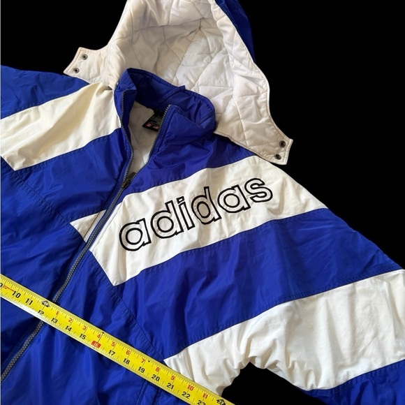 Vintage 90s Adidas Big Logo Puffer Jacker Men Size Medium - Picture 2 of 6